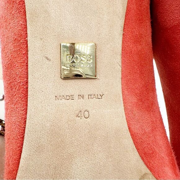 Hugo Boss Orange Suede Pointed Toe Stiletto Pumps EUR 40 US 9.5 - Picture 12 of 13